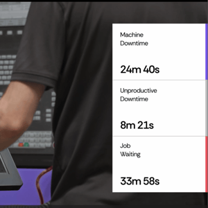 Machine downtime reasons shown on image