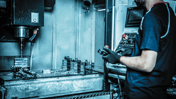 Machine operator at cnc machine