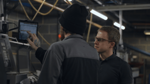 Manufacturing operations manager and machine operator